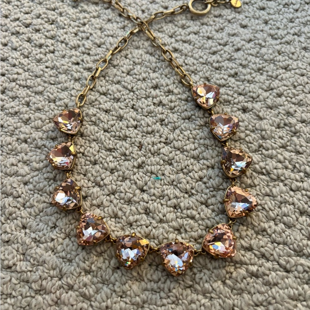 Stella & Dot Gold Heart Necklace with Sparkling Accents
